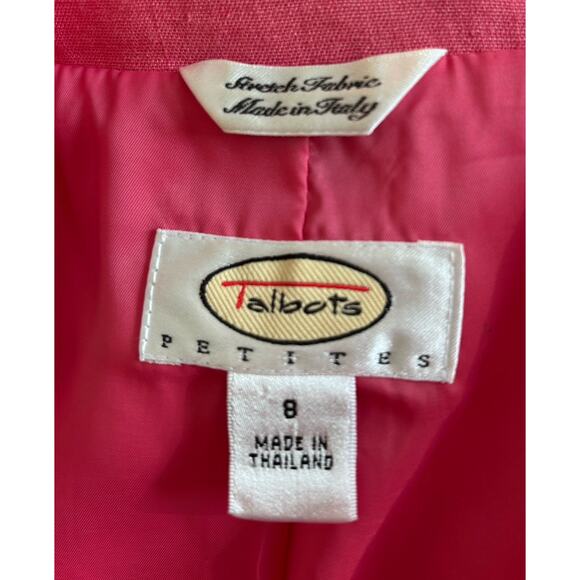 Talbots Blazer 8P Linen Blend Stretch Melon Light Academia Corpcore Classic core - Picture 6 of 6